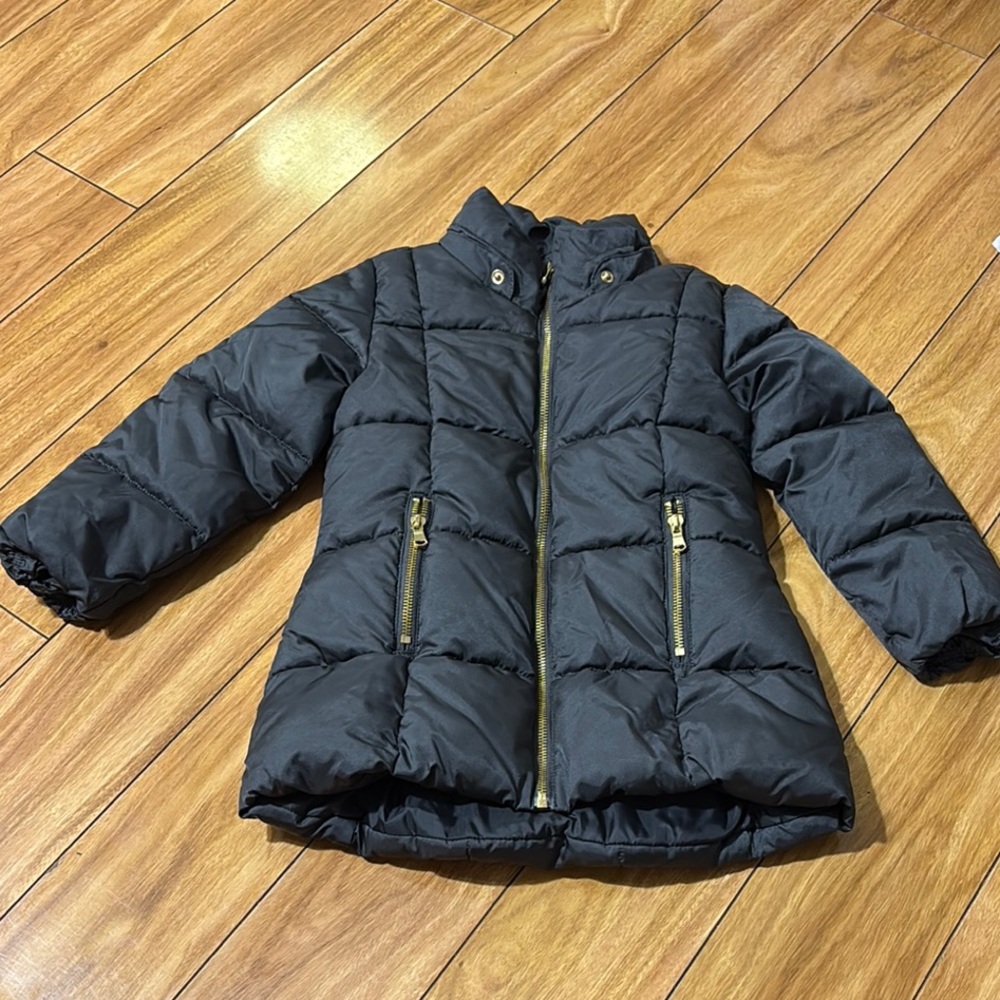 H&M Black Quilted Puffer Jacket with High Collar